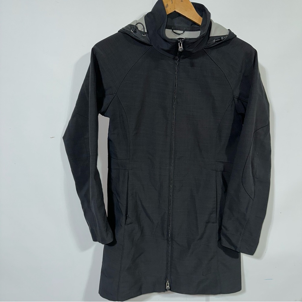 Rei long hooded rain jacket